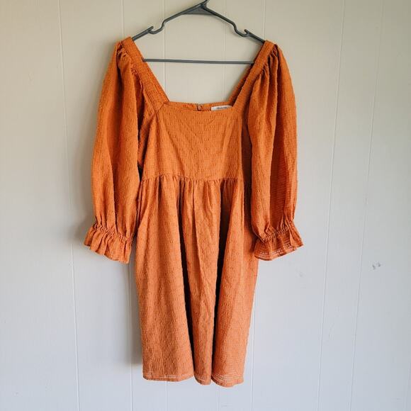 Madewell Puff-Sleeve Waisted Mini Dress - Picture 2 of 4